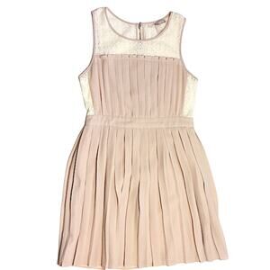 FOREVER 21 | Blush/Cream Lace Pleated Dress Small